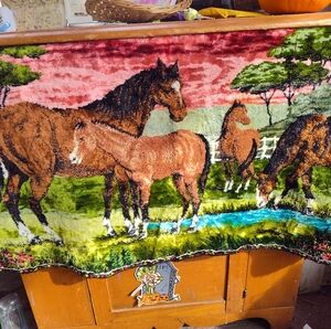 Horse wall carpet 36x18 tapestry